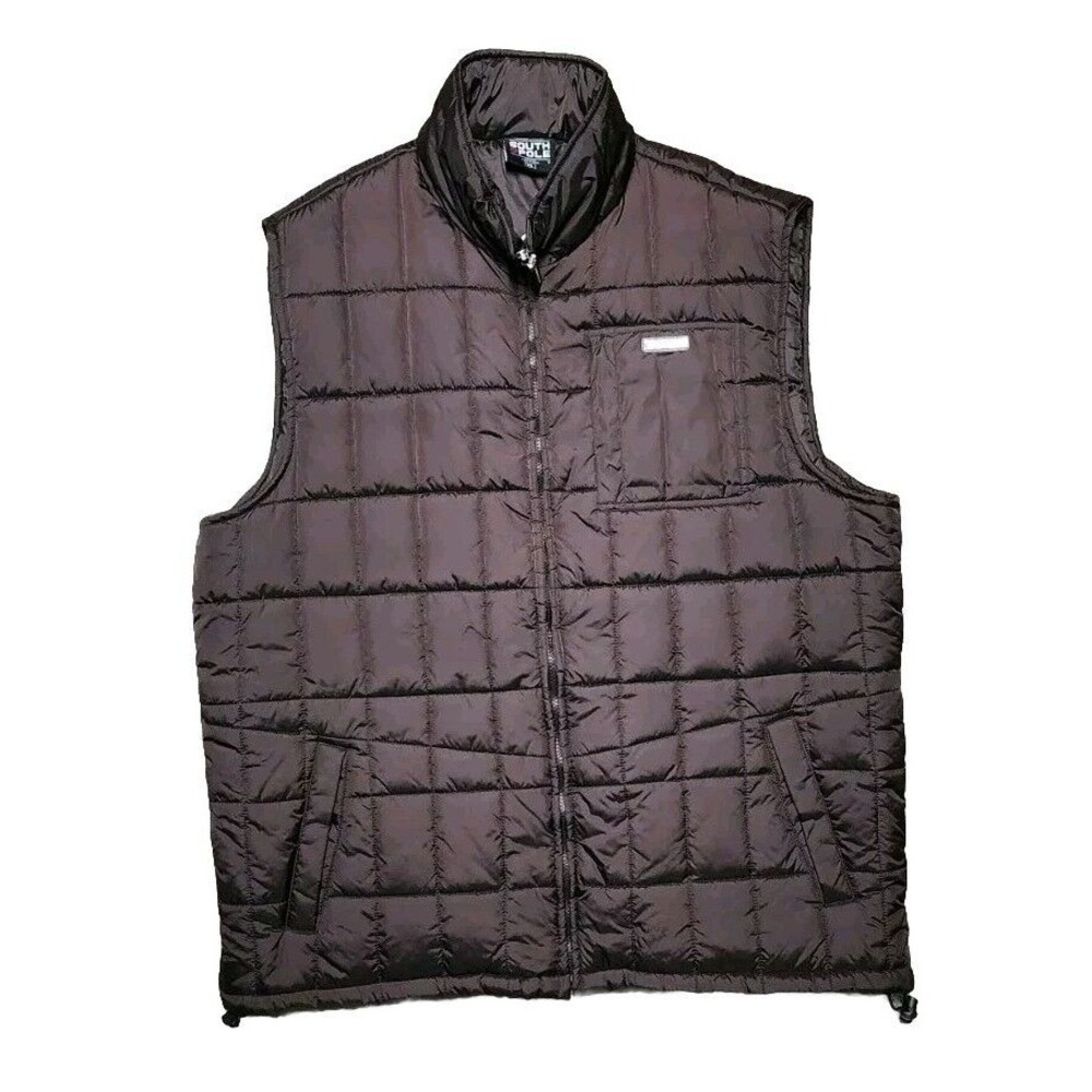 Deadstock Southpole Puffer Vest Jacket Mens XL Brown Full Zip